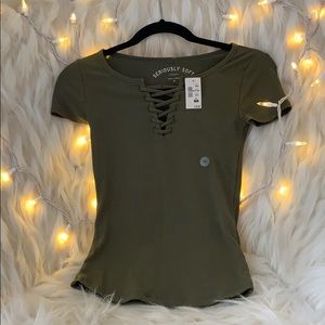 Seriously Soft Army Green T-Shirt - Aeropostale